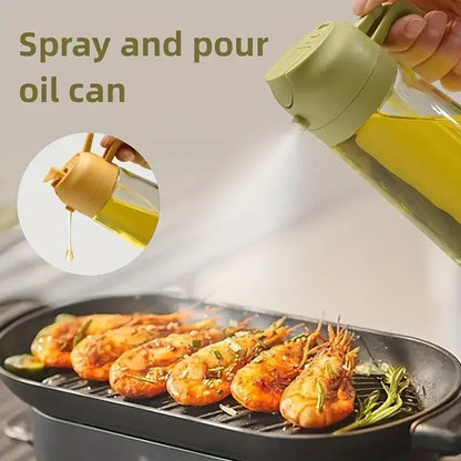 Leakproof Dual-Purpose Glass Oil Spray Bottle for Kitchen