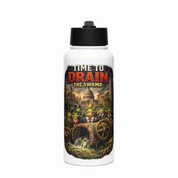Drain the Swamp = Compliant Defiant - steel water bottle with a straw lid - Image 1