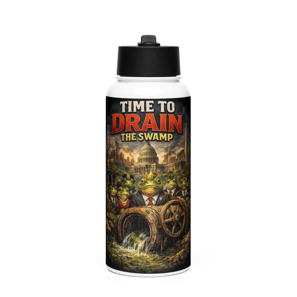 Drain the Swamp = Compliant Defiant - steel water bottle with a straw lid - Image 6