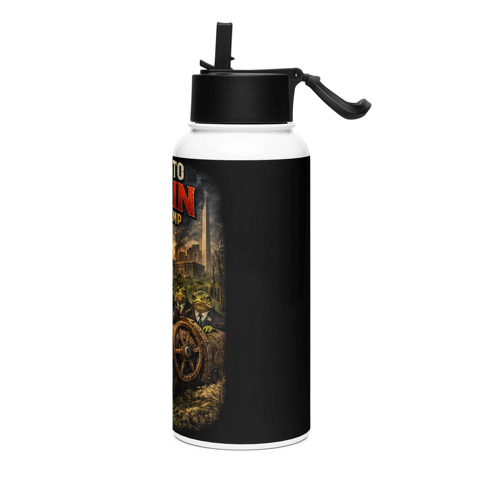 Drain the Swamp = Compliant Defiant - steel water bottle with a straw lid - Image 7